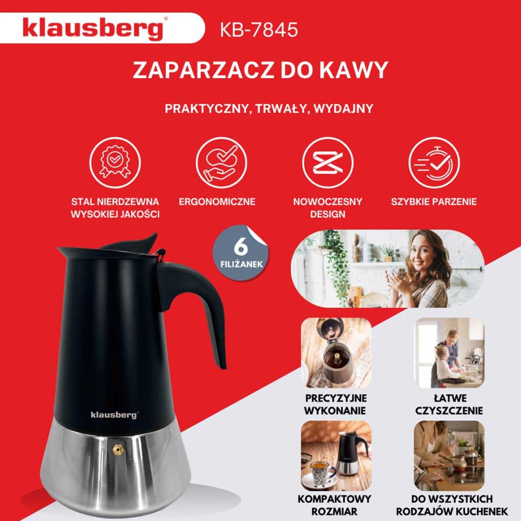 COFFEE MAKER 300ml KLAUSBERG KB-7845 INDUCTION