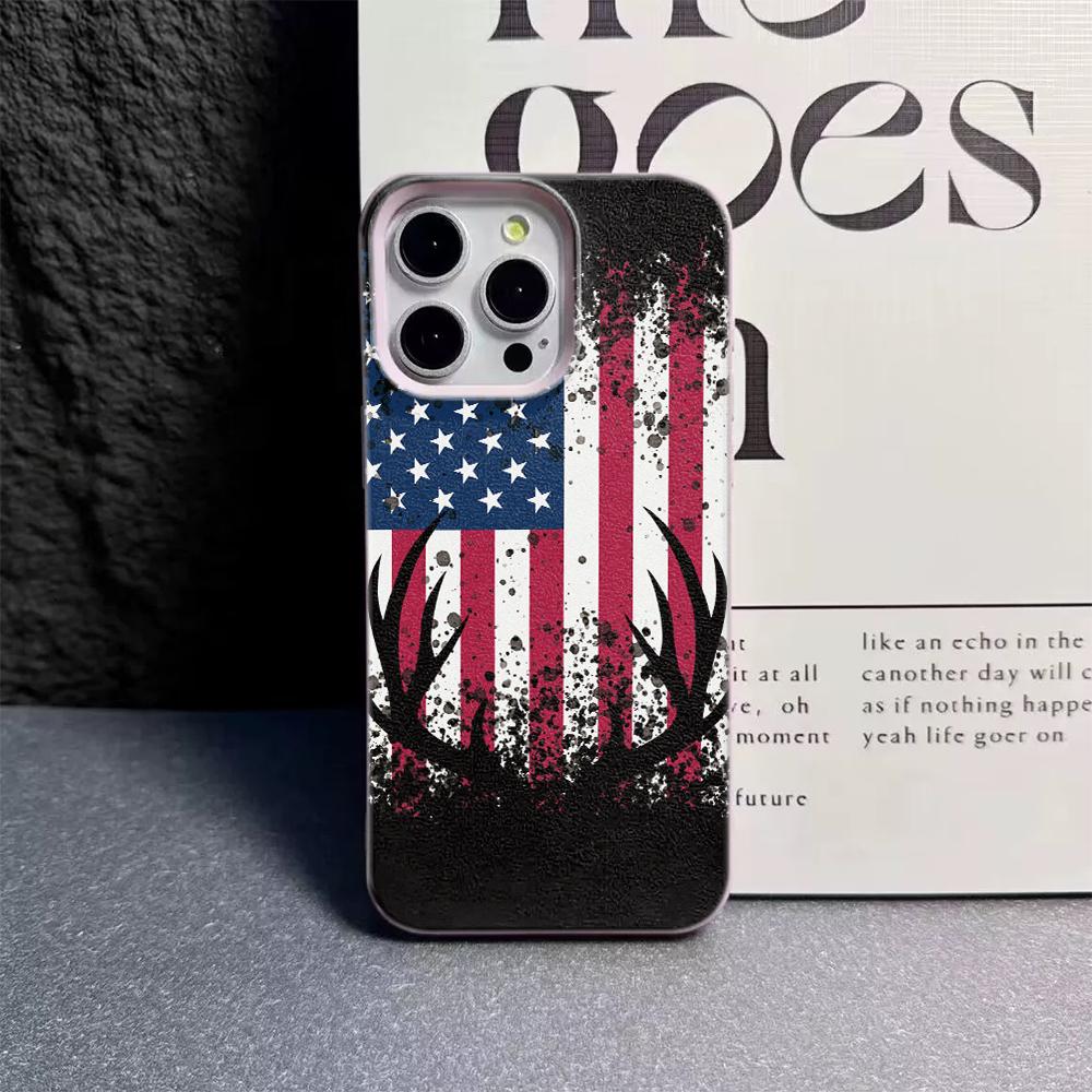 American Flag Case For iPhone 17 16 15 14 13 12 11 Pro Max Silicone Leather Cover Iphone 13 15 16 17 Air Pro Max TPU Cover