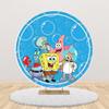 Cartoon SpongeBob Children Birthday Party Round Backdrop Cover Kid Room Decoration Baby Shower Photography Background Props