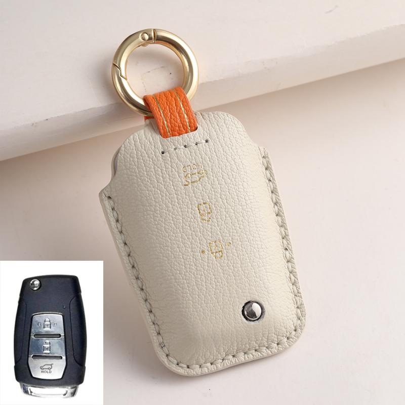 3 Bottons Leather Car Key Case Fob Cover For Ssangyong Kyron 2 Sanka Actyon Korando Tivoli Tivolan Rexton Ss-01 For Ssang Yong