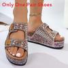 Elegant White Pu Thicksoled Sandals With Water Drilling For Summer Beach Wear