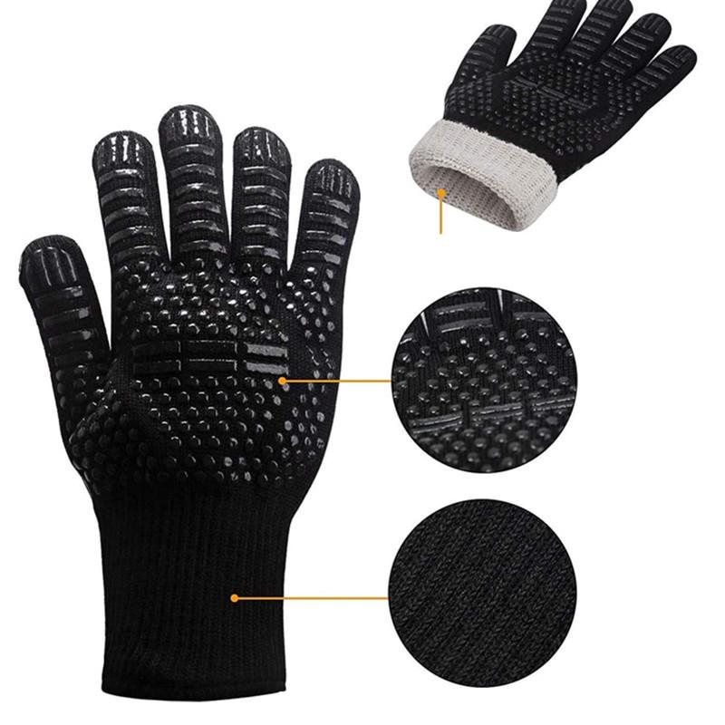 Hitzebeständige Silikon-Ofenhandschuhe, Lebensmittelqualität, 800°F (ca. 425°C) Isolierung, Verbrühschutz-Backhandschuhe