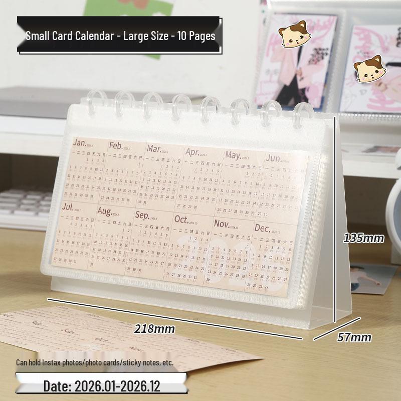 2026 Multifunctional Loose-Leaf Desktop Calendar with Memo Sections and Mushroom Buckle