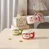 Creative Cute Apple Water Cup High Value Ceramic Mug with Lid Spoon Practical Souvenir Gift Box
