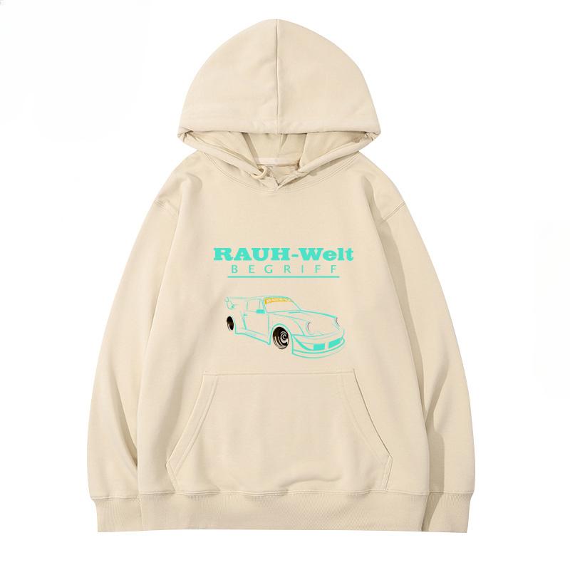 RWB Upravené auto 911 M Bílá mikina s kapucí Pánská Dámská stejného modelu 2024 Nová podzimní a zimní volnočasová volná 100 Top oblečení