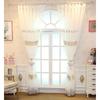 Embroidery Sheer Curtains Floral Drapes Window Treatment Curtain Panels For Living Room