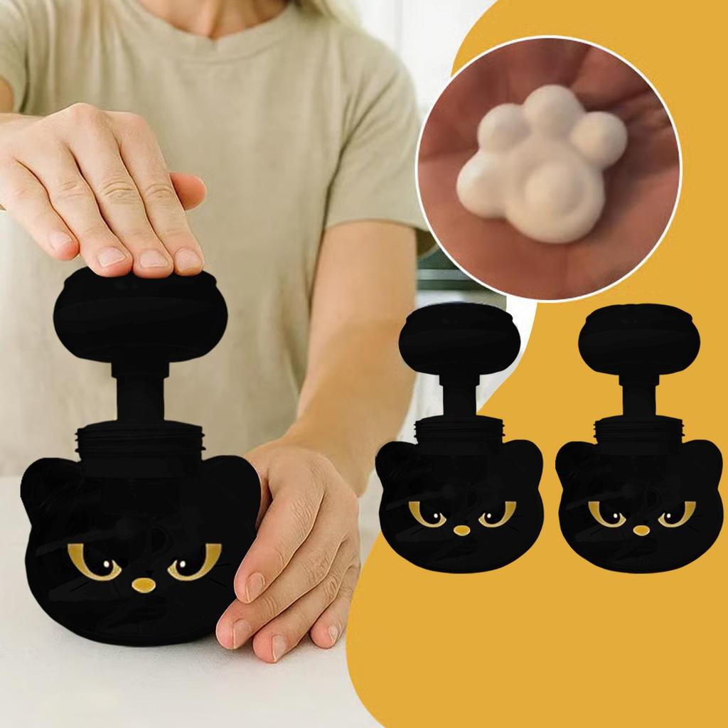 Pojemnik na mydło w pianie w kształcie kociej łapki, wielokrotnego napełniania - Urocza pompka w kształcie łapki do zlewu kuchennego/łazienkowego, dozownik mydła w płynie dla dzieci i dorosłych