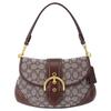 COACH Soho Fabric Recycled Leather Shoulder Bag Women's Oak Gray (Unisex) Shoulder Bags CJ814 B4S0M