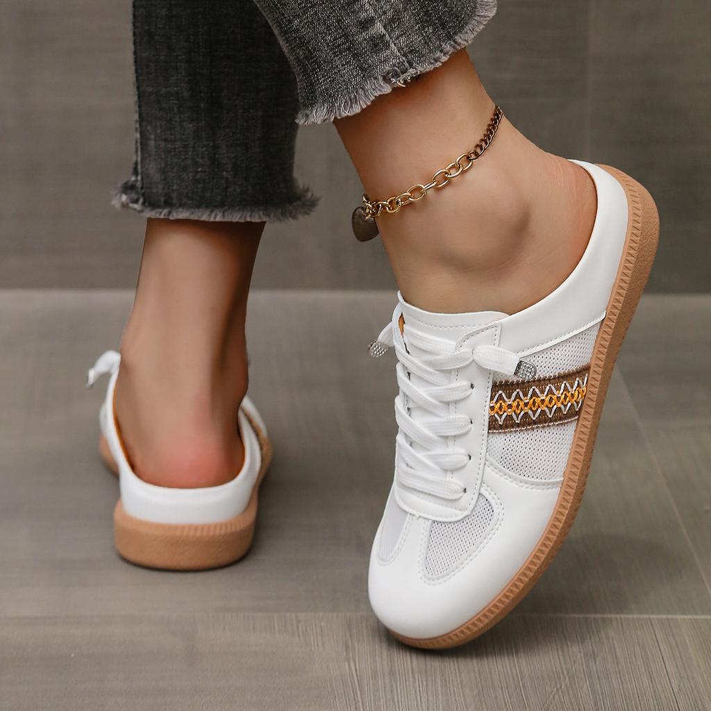 Fashionable Sandals Half Set Casual Shoes Casual Artificial Leather Lightweight Walking Sneakers Minimalist Shoes for Women