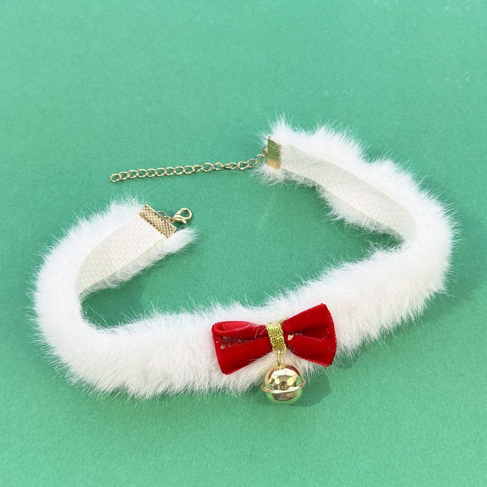 Plush Christmas Choker Velvet Bowknot Xmas Clavicle Chain  Holiday Photography Accessories