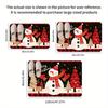 1pc Festive Christmas Door Mat - Red & Black Plaid with Snowman & Tree Design, Non-Slip, Washable Polyester Mat for Entryway, Ki