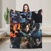 Leon Kennedy Blanket Adults  Flannel Throw Blanket For Sofa Home Comfortable Design Quality Bedspread Gift