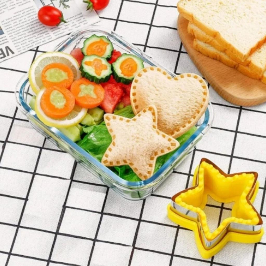 Küchenbackwerkzeuge Sandwichschneider und Versiegelungsset für Kinder DIY Kekseform Pfannkuchenmaker Präger Lebensmittelförmchen