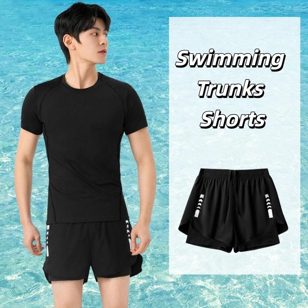 Kurze Hosen Badehosen Shorts Doppellagig Herren Jogginghosen Surfen