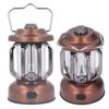 Retro Camping Lantern Vintage Camping Lamp Type C Rechargeable 3 Modes Dimmable with Hook Waterproof LED Tent Lamp for Garden Brown