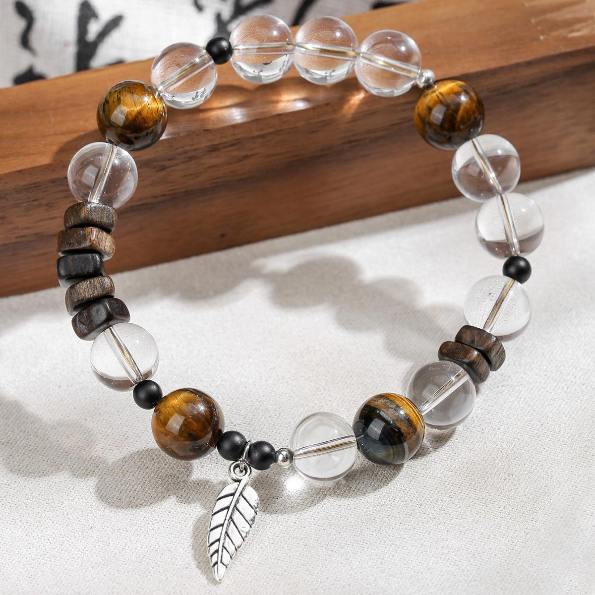 

Xiaohongshu Natural White Crystal & Yellow Tiger Eye Agarwood Hand String 16cm