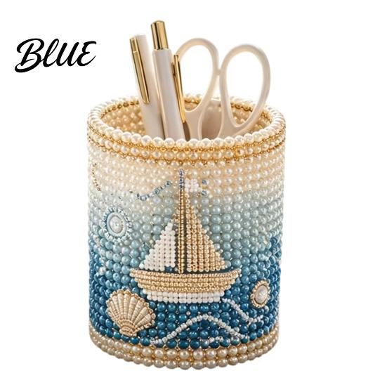 Educational Craft Supplies Bead Embroidery Kit DIY Pen Holder 3D Beaded Tiny Pencil Fine Motor