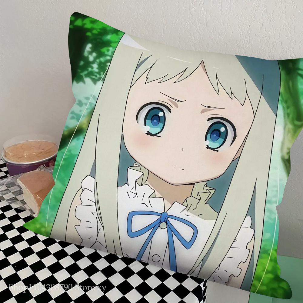 Honma Meiko Animation Hemlig Bas Kuddöverdrag Fyrkantig Kudde Sovrum Soffa Fritid Komfortkudde Bil Vardagsrum Heminredning