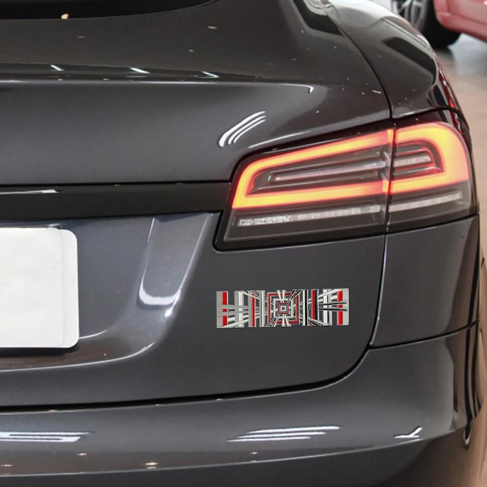 Car Sticker Tesla 1pcs 3D Metal Alloy Styling Car Rear Trunk Fender Badge Sticker Decals For Tesla Model 3 Y S X 2021 Roadster C
