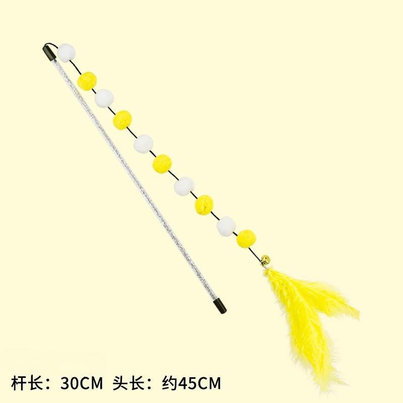 Jouet pour chat canne à pêche pour chat, jouet à plumes pour chat jouet pour chat, canne à taquiner pour chat en fil d'acier bicolore à haute ténacité 6