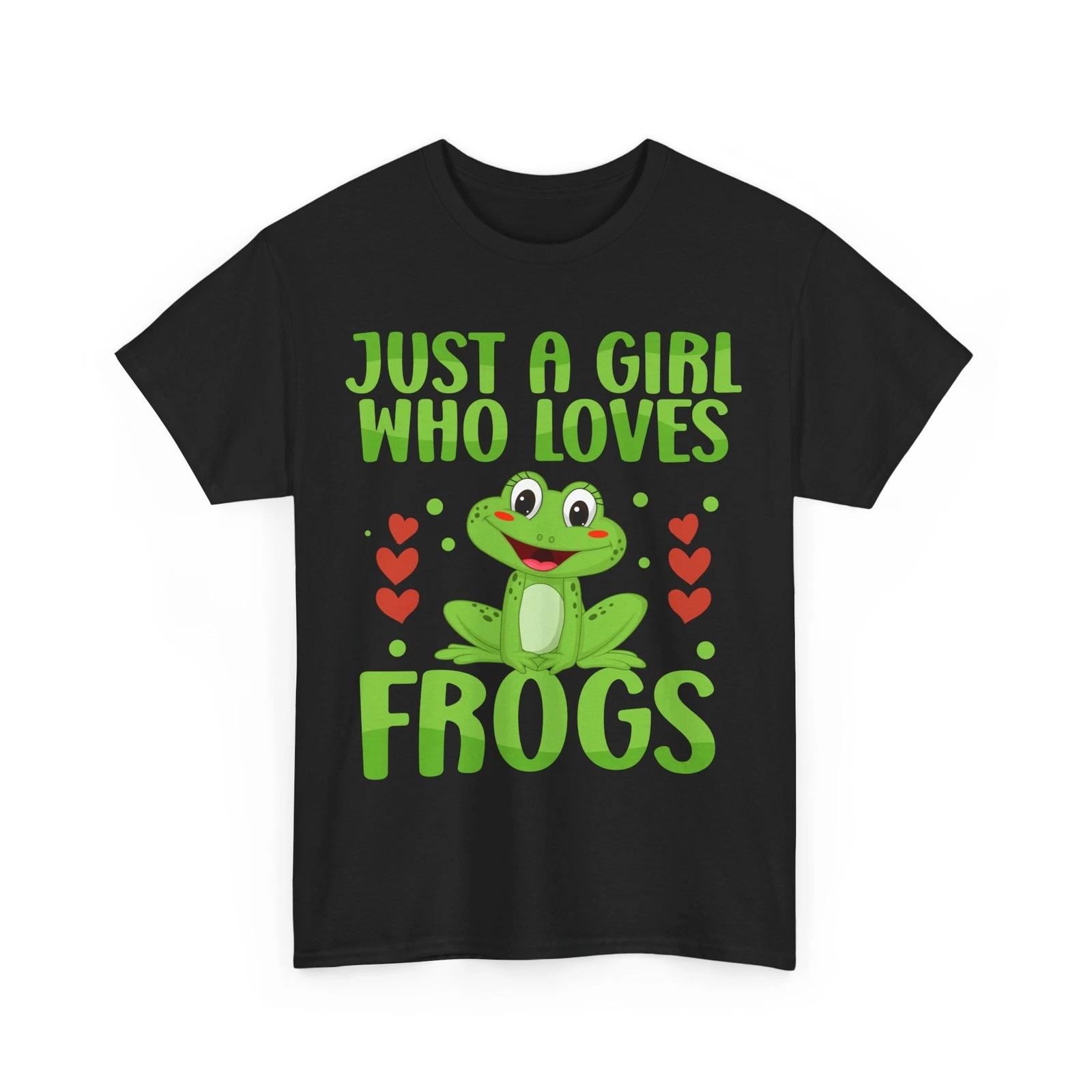 Frog Shirt, Just A Girl Who Loves Frogs Amphibians Lovers Women Girls Cute Shirt XL
