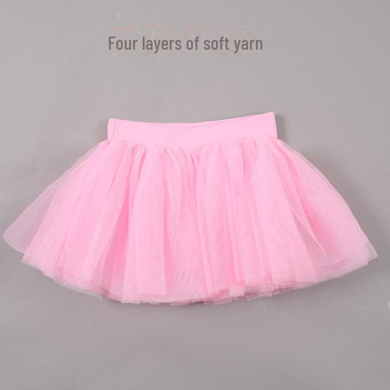 Dívčí čtyřvrstvá měkká bílá baletní tutu sukně na vystoupení