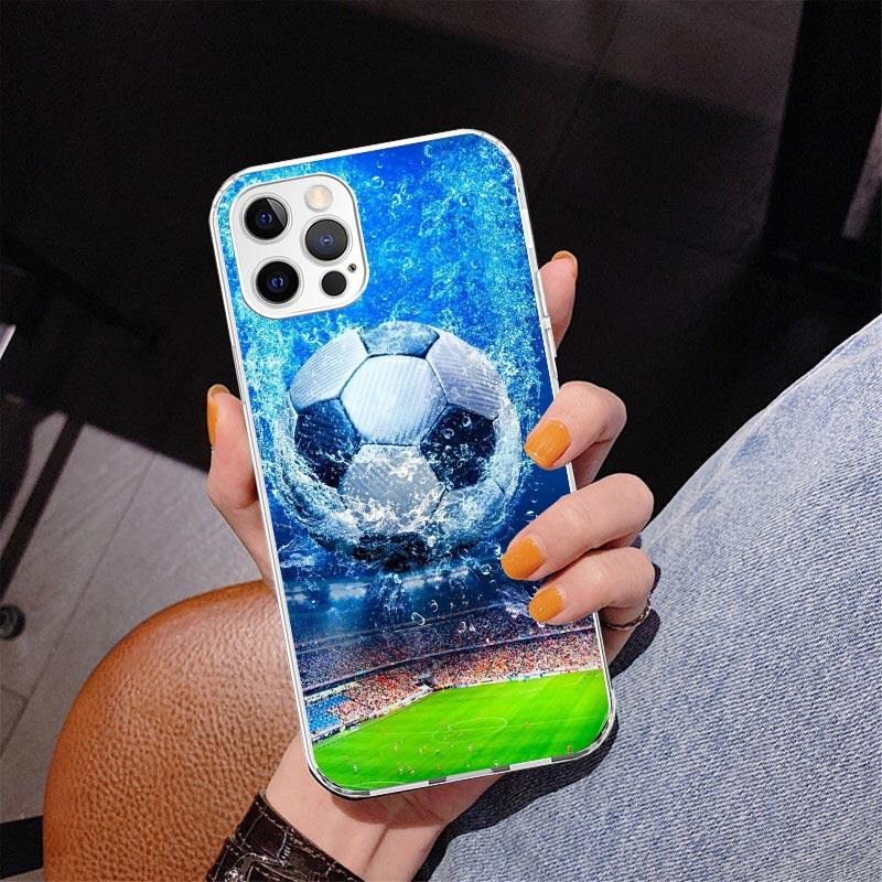 

Football Soccer Ball Design Phone Case For iPhone 17 Air 16 Pro Max 16E 15 + 14 Plus 11 12 13 Mini 7 8 SE Gift Print Cover Funda iPhone 15 Pro