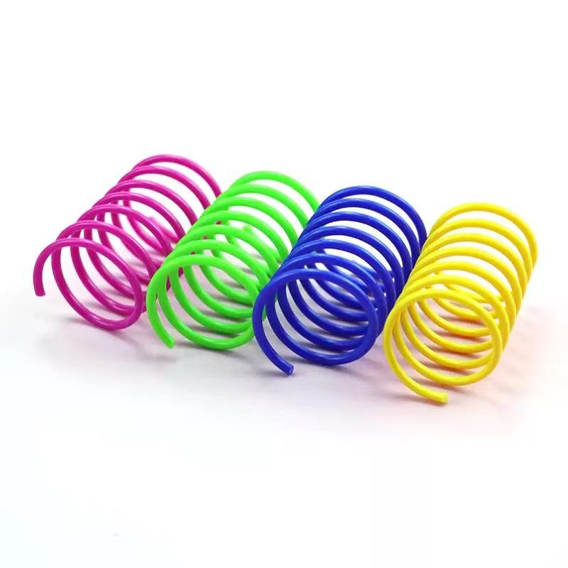 Colorful Spring Bouncing Cat Teaser Toy