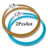 2Pcs/Lot Vintage Jewelry Leather Chain Bracelets Fit DIY Handmade Beads Charms Bracelet Couples Pulsera Jewelry For Women Men