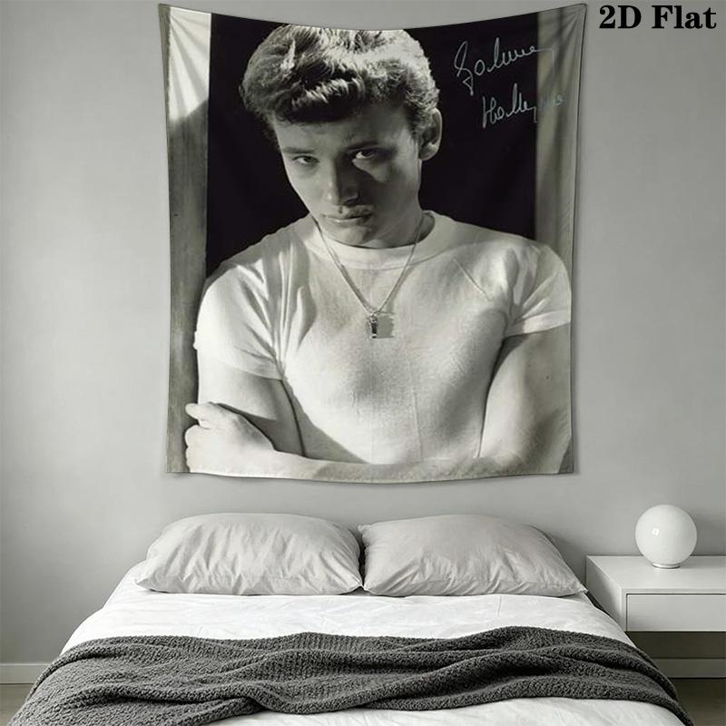 Johnny Hallyday Musical Legend Tapestry Fashion Print Background Cloth Background Wall Hanging Cloth Work Of Art Atmospheric Background Cloth
