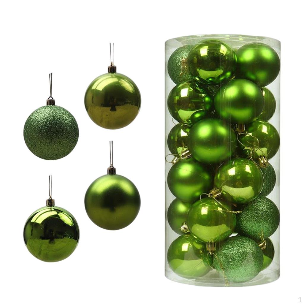 24 Pieces Christmas Tree Ornaments Shatterproof Hanging Xmas Balls for Outdoor Decor