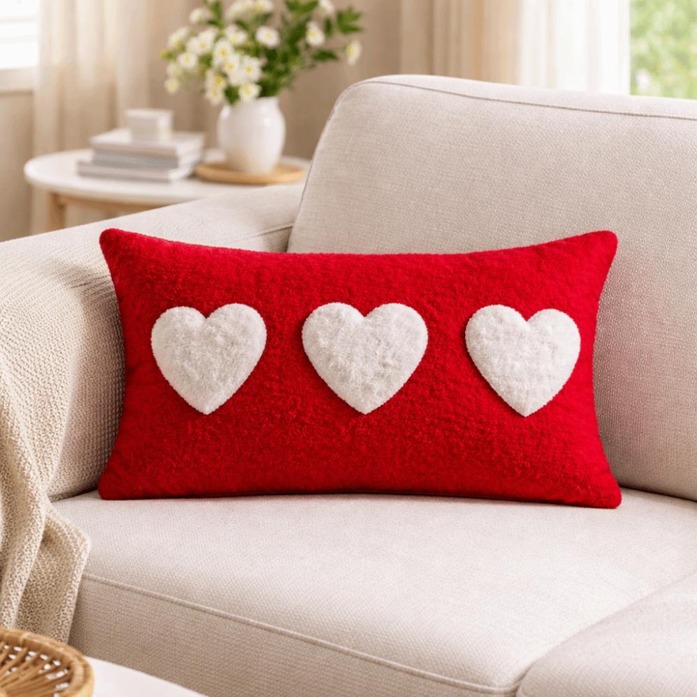 30*50cm Valentine's Day Pillowcase Decorative Concealed Zipper Love Pillowcase Soft Detachable Pillow Towel Sofa Couch