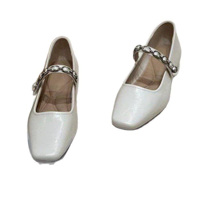 Square Head Small Single Shoes Autumn Evening Skirt with 2025 Low Heel Soft Sole Mary Jane Shoes Women's New Retro Gentle Style