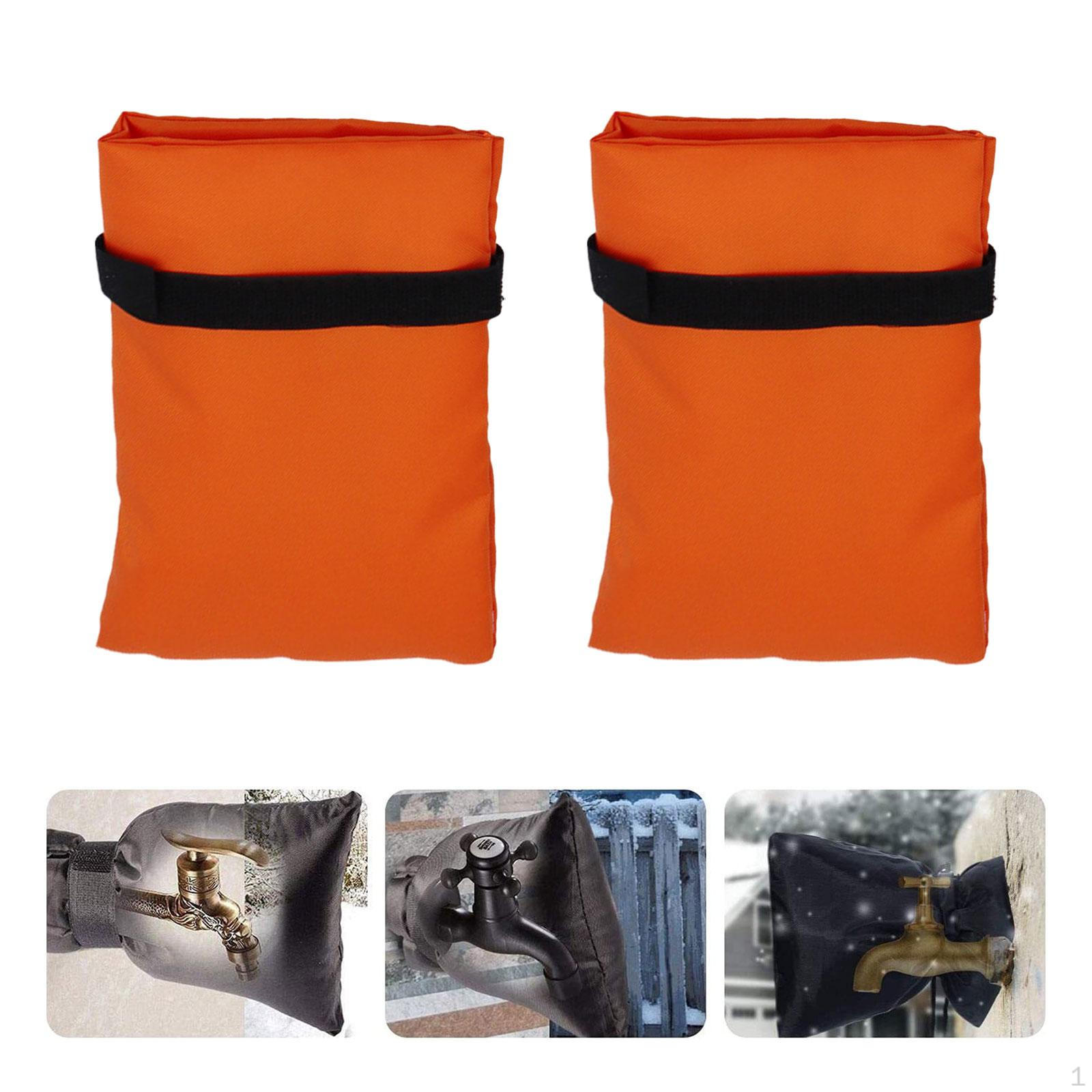 2 Pcs Outdoor Faucet Covers Cover Winter Medium Reusable Durable Orange