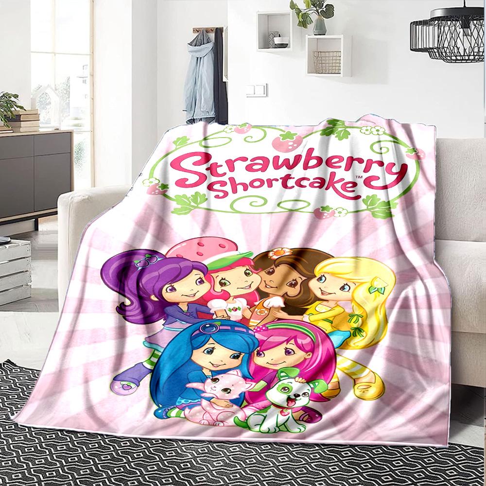 1pc Princess Strawberry6 Blanket, Gift, for Men and Women, Soft Blanket, Good for Sofa Bed Couch Travel, Lightweight Flannel Blanket