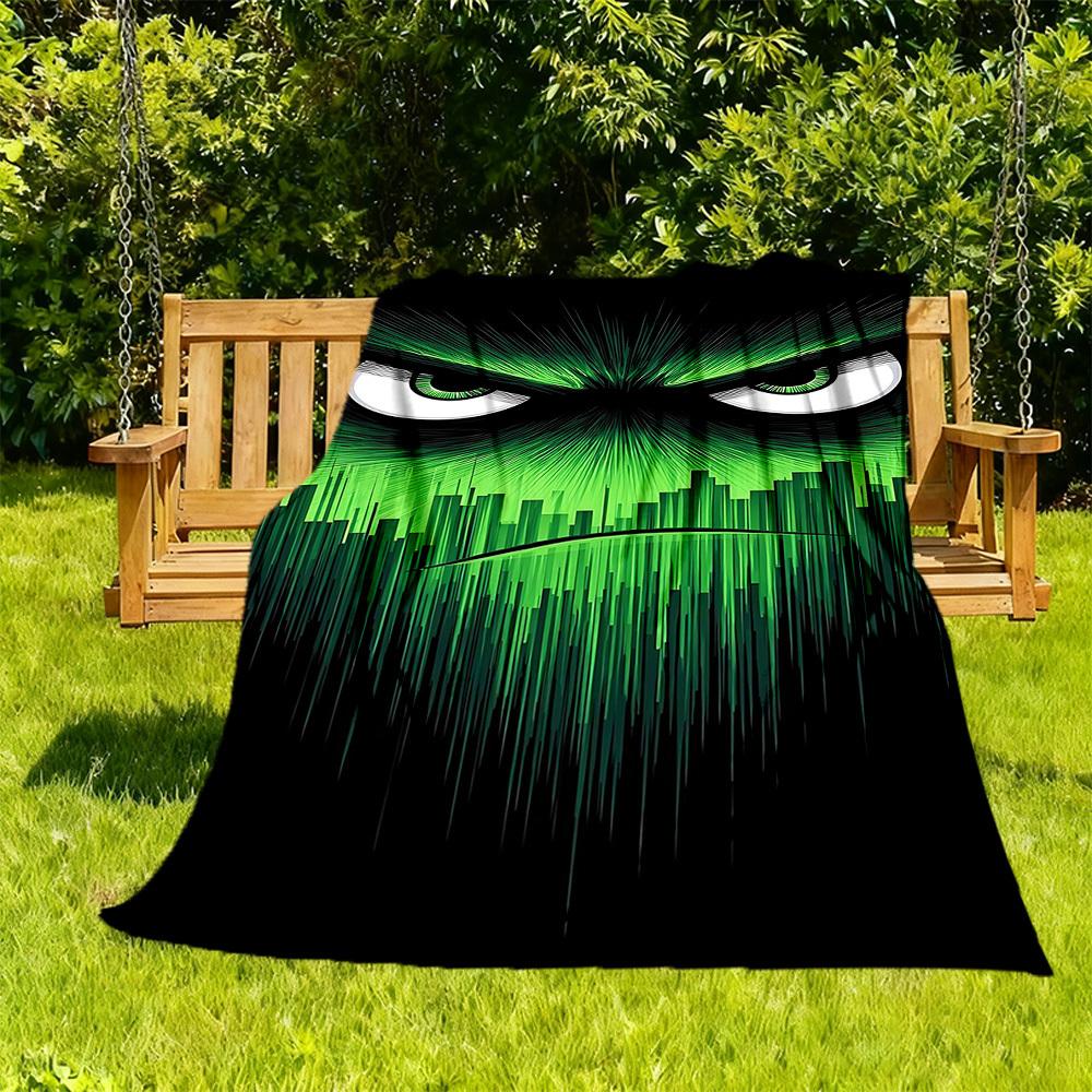 

1PC Hulk Eyes Outdoor Flannel Throw Blanket - HD Printed Lightweight Soft Warm All-Season Blanket for Sofa, Bed, Travel, Camping 084 130x150cm