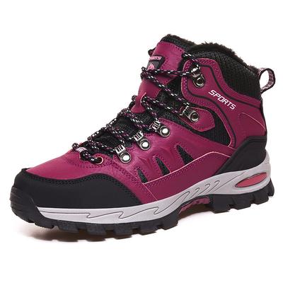 Scarpe da escursionismo all'aperto per coppie autunnali e invernali, scarpe da escursionismo a medio taglio, uomo e donna, taglia grande, velluto, calde, per il tempo libero e lo sport