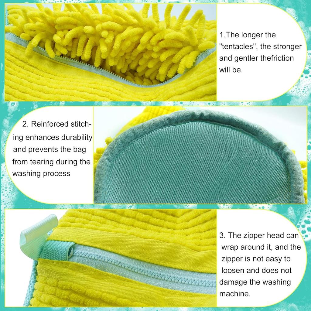 Durable Shoe Washing Machine Bag For All Shoe Types-Yellow With Blue Zipper,Ideal For Sneakers And Casual Shoes,Laundry Wash Bag Set