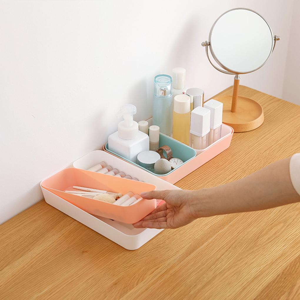 Drawer Separated Storage Box Kitchen Tableware Small Box Rectangular Plastic Desktop Cosmetics Organizer