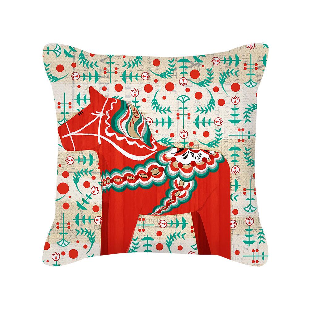 Merry Christmas Decorative Print Pattern Cushion Cover Home Living Room Sofa Decoration Square Polyester Pillow Pillow Cover