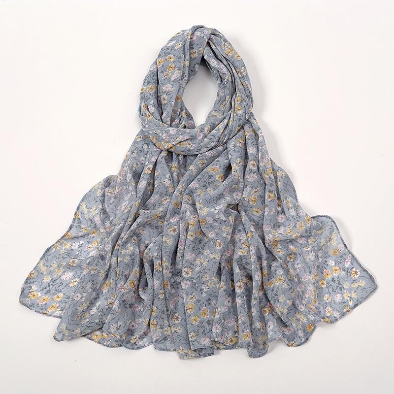 180*70cm Unique Women's Floral Scarves Lightweight Sheer Silky Feeling shawl Chiffon Flowers Printed Scarf