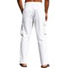 Men's new four seasons thin section breathable workwear multi-pocket loose casual trend wide-leg trousers