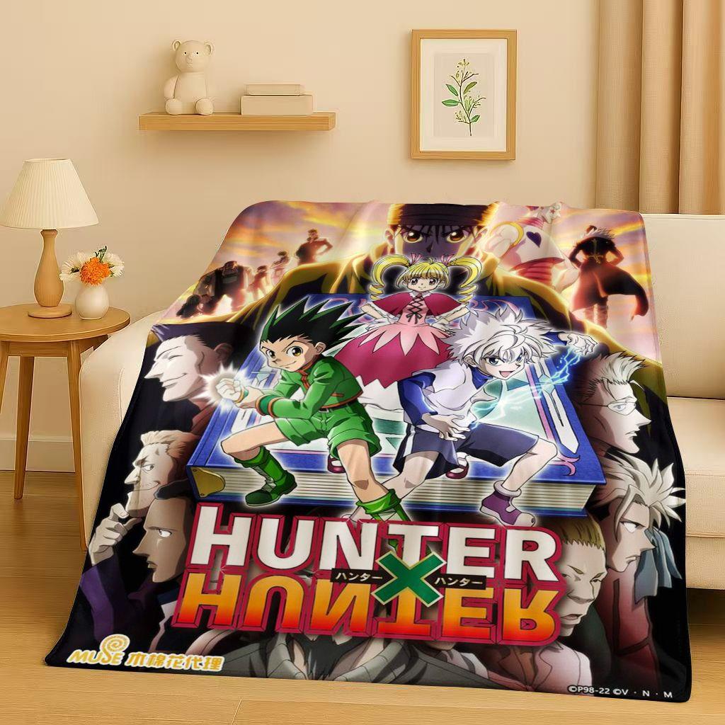 3D Anime Hunter X Hunter Killua Zoldyck Cartoon HXH Flannel Blanket,Ultra Soft Warm Plush Throw for Home Bedroom Bed Sofa Cover