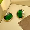 Classic Middle Women Girls Enamel Flower Earrings Ear Clip Vintage Elegant Lady High-end Party Banquet Accessories Jewelry