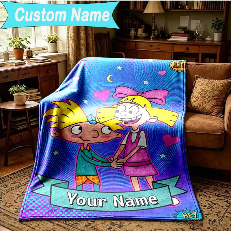 1PC Custom Name Blanket Arnold Adventure Awaits Flannel Blankets Patterns Throw Blanket All-Season Soft Gift for Couch, Bed, Camping, Birthday Gifts