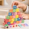 Wooden Letter Number Block Set Tactile Matching Game Smooth for Preschoolers