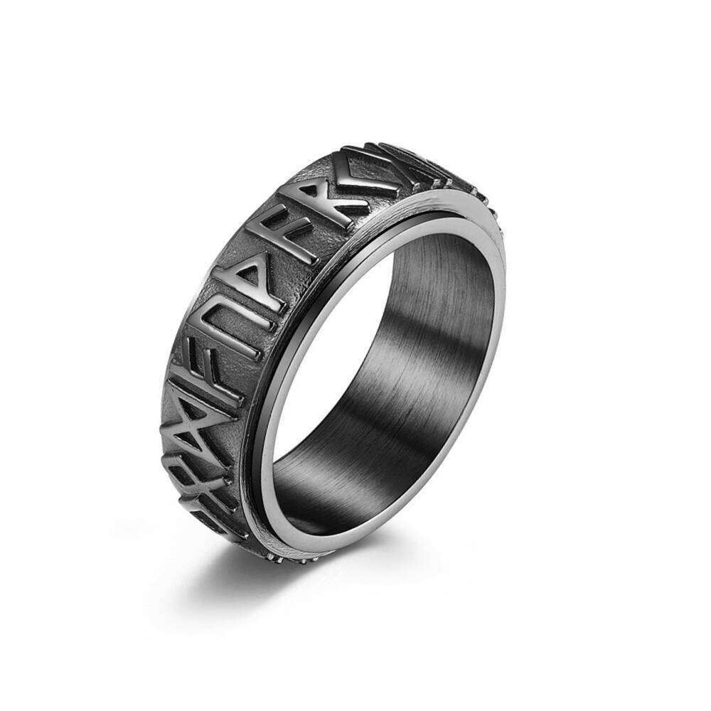 Rotatable Viking-style stainless steel ring - a vintage-style rotating accessory for hands