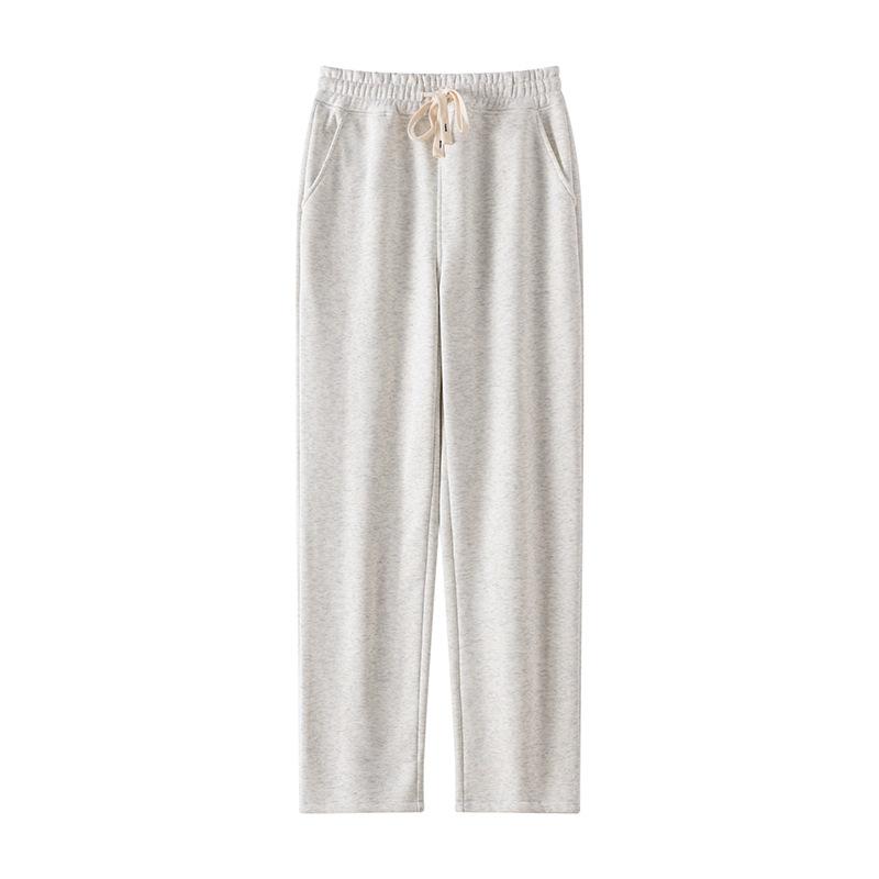 Sports casual pants fleece men's straight-leg pants trousers simple versatile fleece thickened loose casual sweatpants