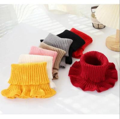 Mädchen Schal mit falschem Kragen, Damen-Rollkragen, einfarbig, gestrickter Hals-Set, abnehmbarer Schal, warm, dick, Mädchenschal