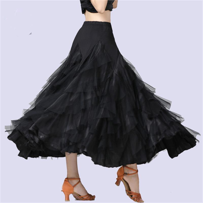 Women Flamenco Dancing Costume Waltz Ballroom Dance Dress Classical Competition Practice Layered Big Swing Spanish Skirts